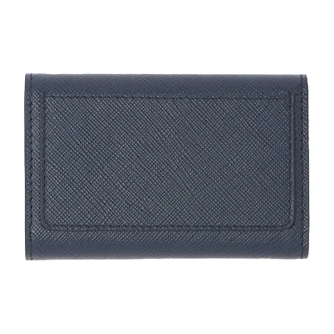 PRADA Saffiano Calfskin Key Pouch Men's Marine Blue & Light Gray-1