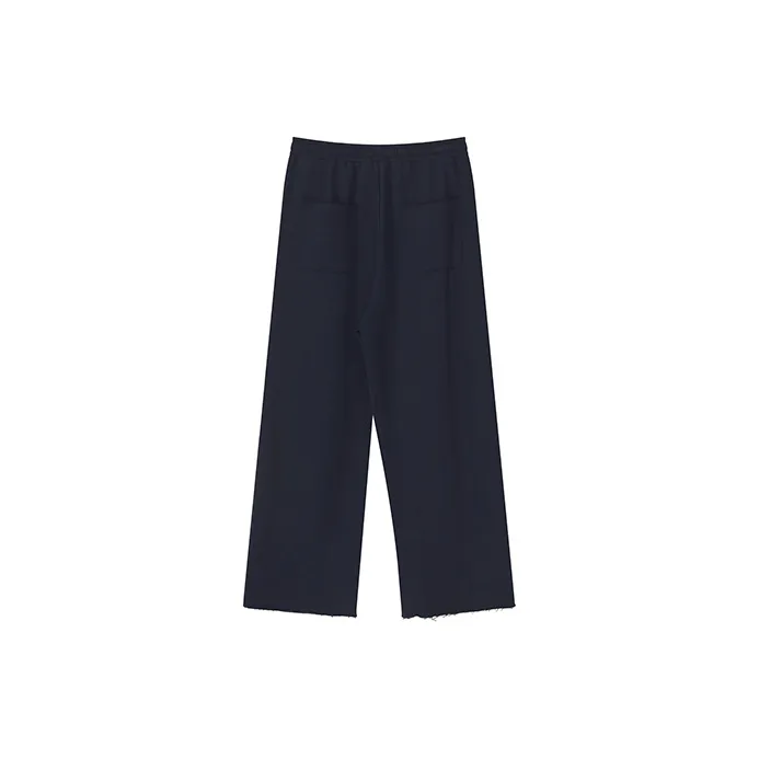 YOSHIYOYI Knitted Sports Pants Unisex Navy Blue-1