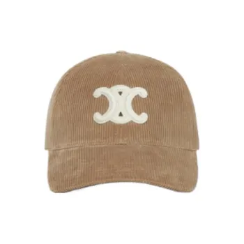 CELINE Cashmere Corduroy Baseball Caps Women's Brown