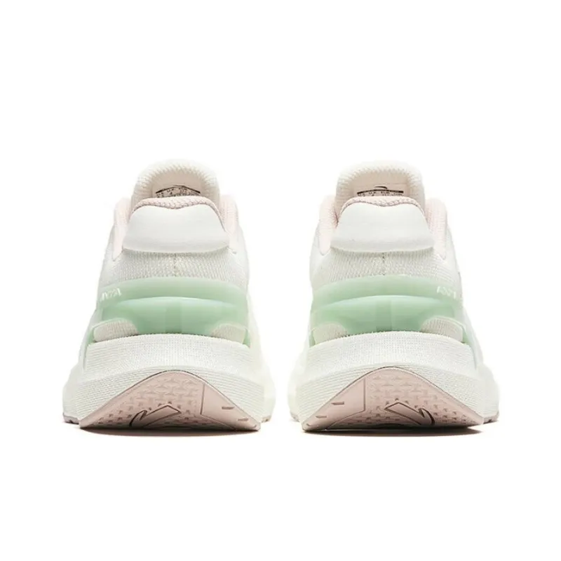 Anta Burning Refinement Abrasion Resistant Slip Resistant Low Top Running Shoes Women's White Green-3