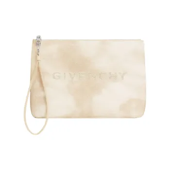 Givenchy Cotton Canvas Bag Clutch Large Size Women's Dusty Gold