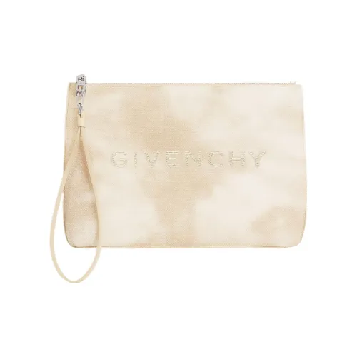 Givenchy Cotton Canvas Bag Clutch Large Size Women's Dusty Gold