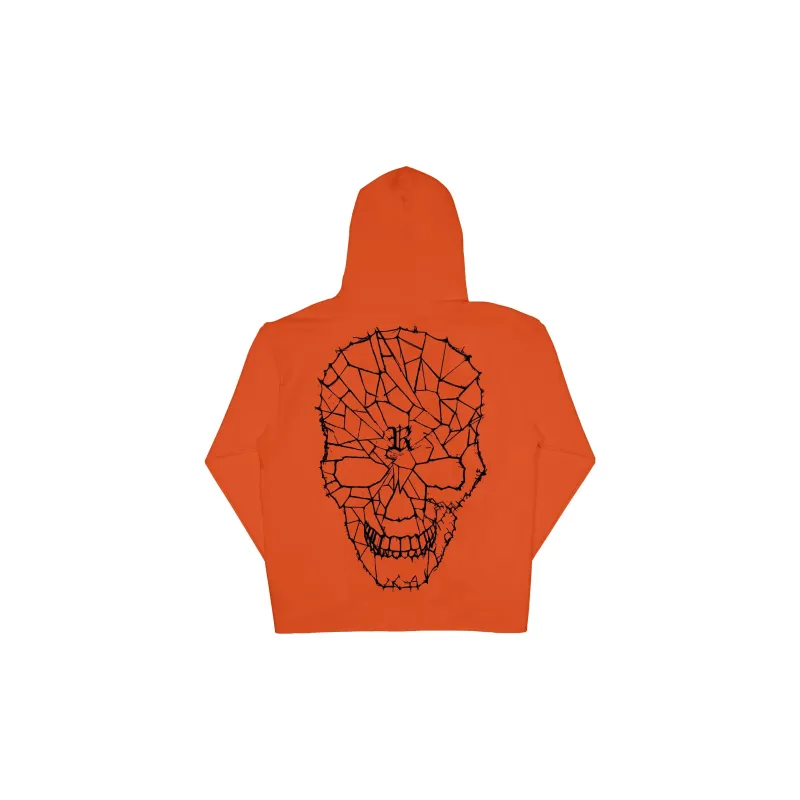Revenge LIGHTNING SPIDER HOODIE ORANGE Sweatshirt Unisex Orange-1