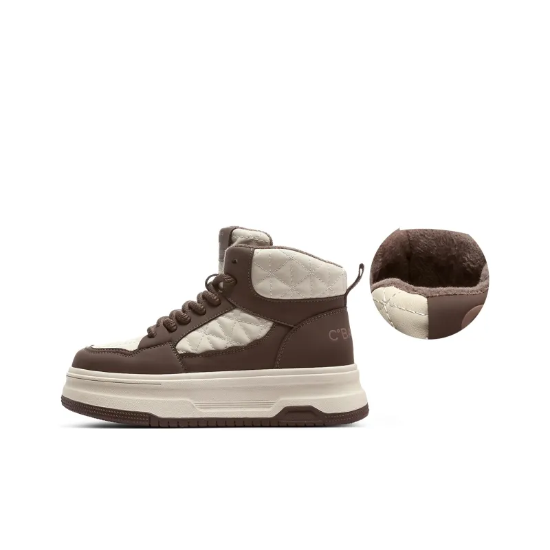 C°BANNER High Top Skateboard Shoes Women's Coffee-0