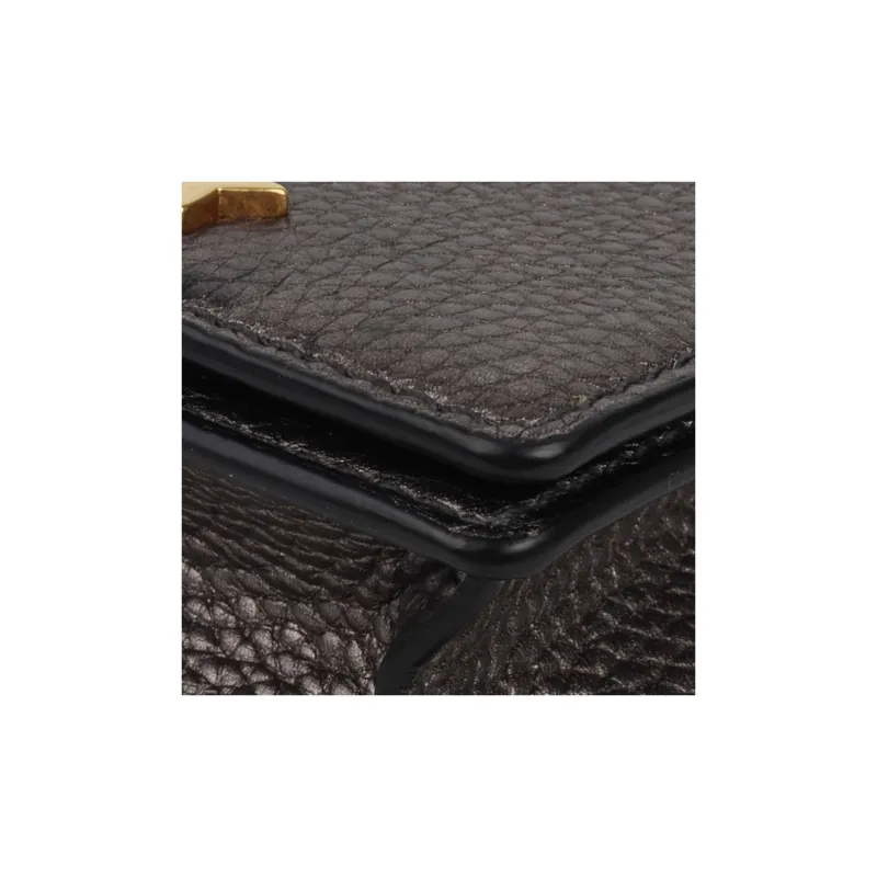 DIOR Grained Cow Leather Shoulder Bag Crossbody Bag Wallet Women's Gray-5