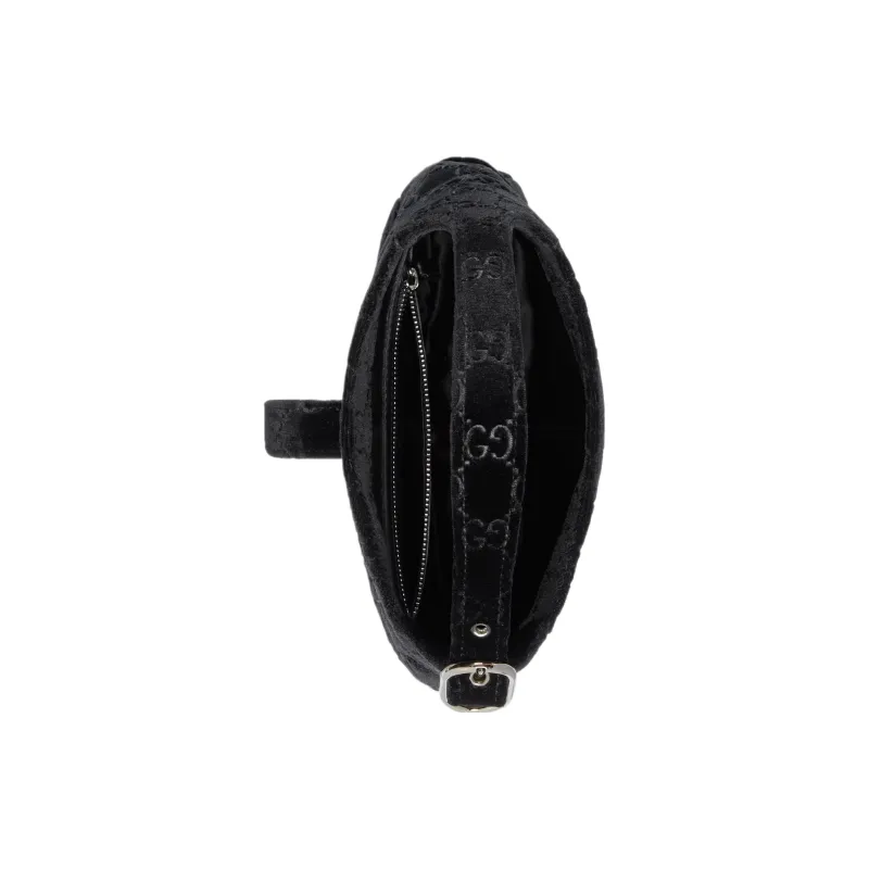 GUCCI Jackie 1961 Velvet Handbag, Shoulder Bag Women's Black-6