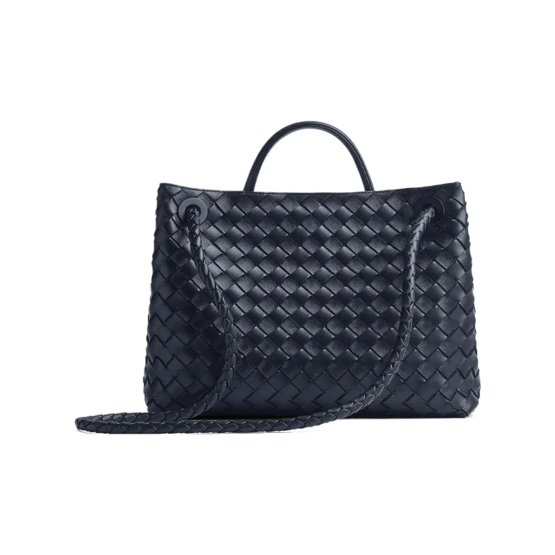Bottega Veneta Andiamo Series Sheepskin Shoulder Bag, Crossbody Bag, Handbag Medium Size Women's Space Blue-2