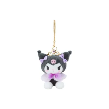Sanrio Kuromi Tokikiku Tiara Crown, Plush Keychain Dolls Plush Pendant 14cm Height