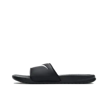 Nike Benassi Swoosh Fashion Black White Slippers 'Black White' Women's