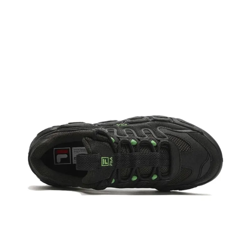 FILA Croissant Cushioned Slip Resistant Low Top Chunky Sneakers Men's Black Fleece Lined-4
