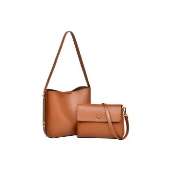 Versman PU Combo Bag, Shoulder Bag Large Size Women's Tea Brown, Khaki, Classic Black