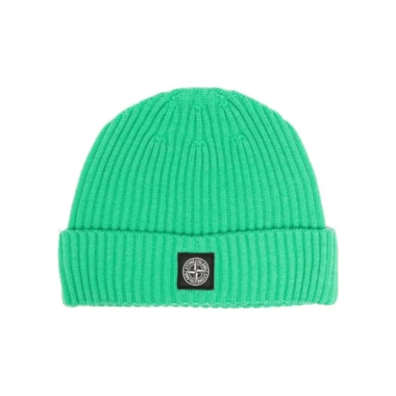 STONE ISLAND Logo patch Wool Beanie-0