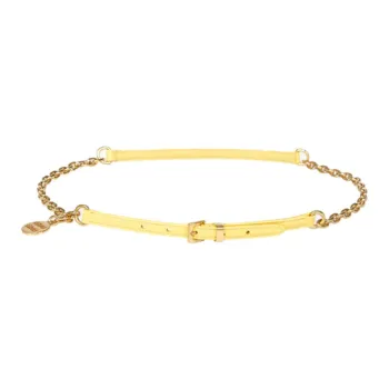 MIU MIU Leather Leather Belts Women's Yellow Width 1CM