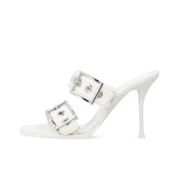Alexander McQueen Punk Double-buckle Leather Mules