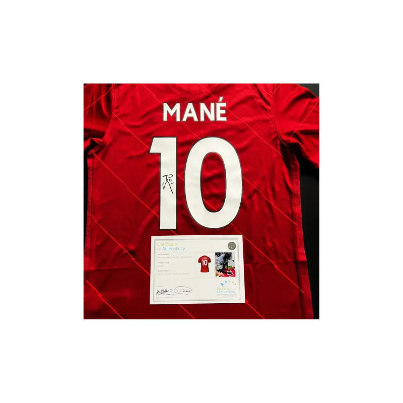 EM Mane Liverpool 2021-2022 Season Jersey Includes Certification Certificate Not Framed Premier League-1