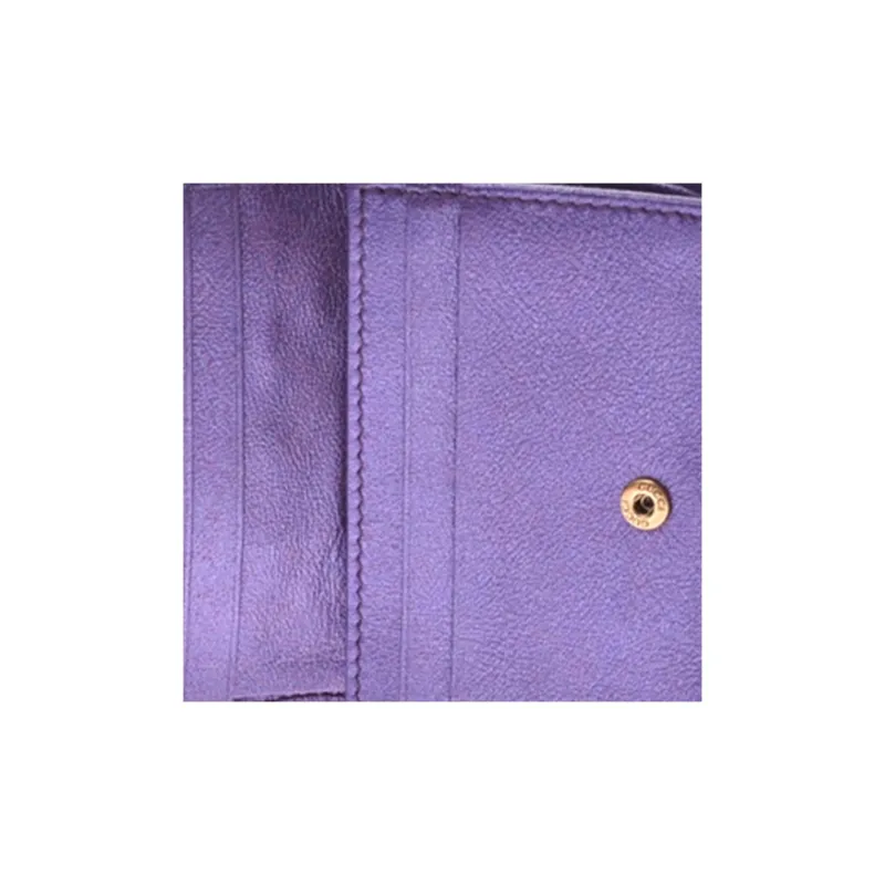 GUCCI Zumi Multicolor Diamond Pattern Leather Double-Fold Flap Card Holder Wallet Regular Women's Red/Pink/Purple-4