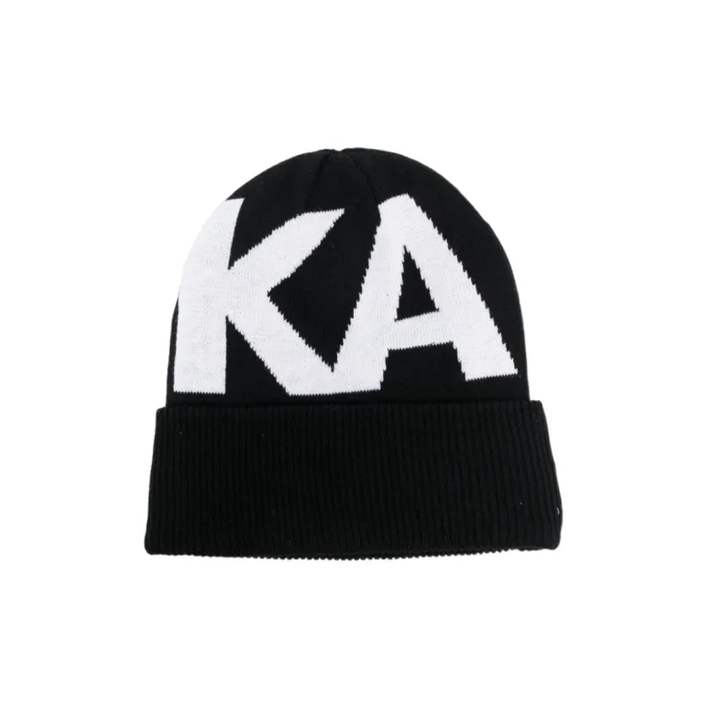 KARL LAGERFELD Polyester Polyamide Cotton Wool Beanies Kids' Black/White-0