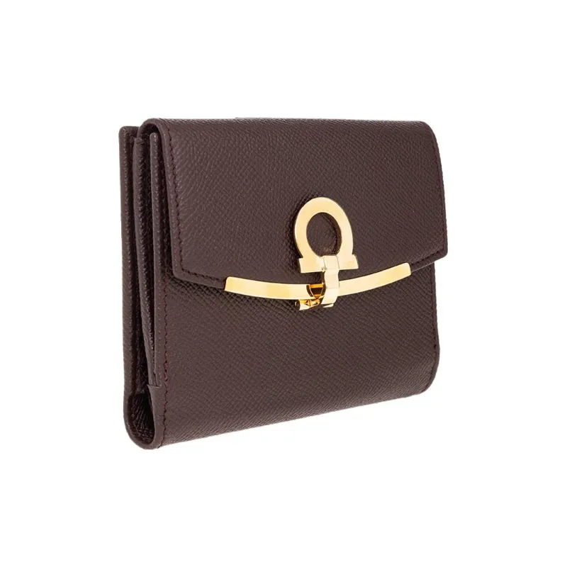 FERRAGAMO Calfskin Wallet Women's Brown-1