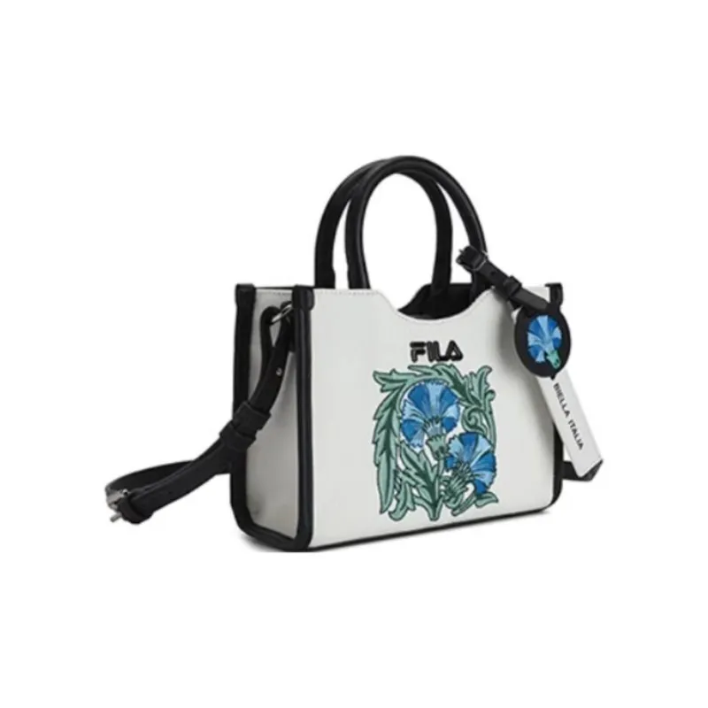 FILA V&A Collaboration Heritage Fabric Handbag, Shoulder Bag, Crossbody Bag Women's White & Black-1