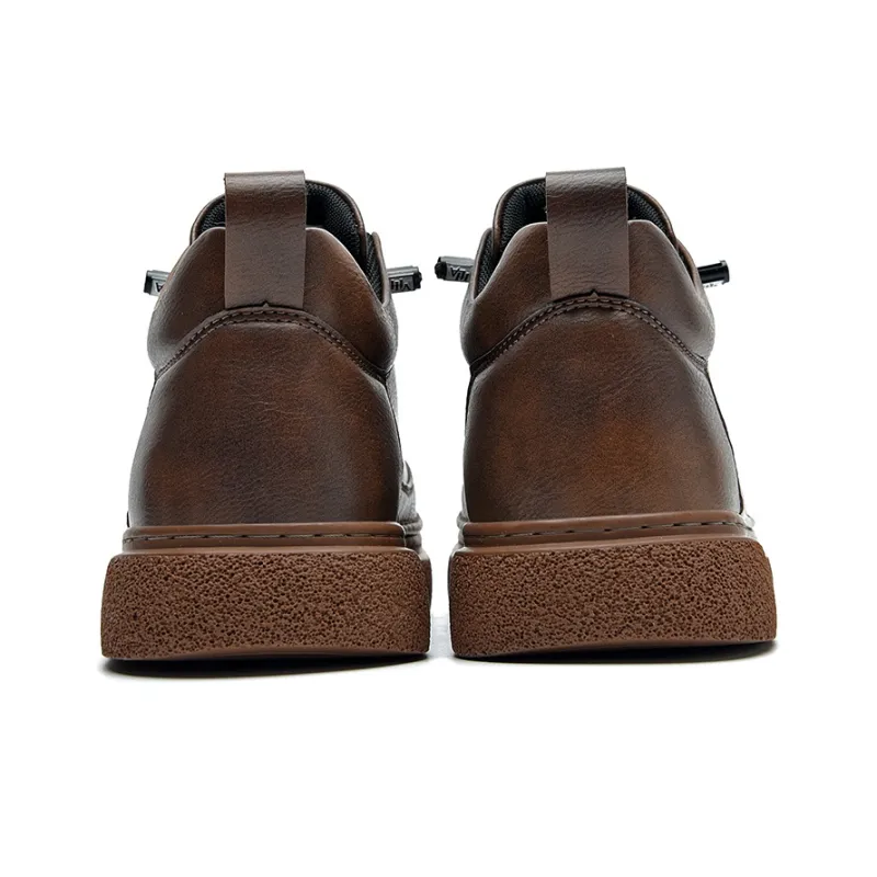 HLA Men's Casual Shoes Men Mid Top Black/Brown-14