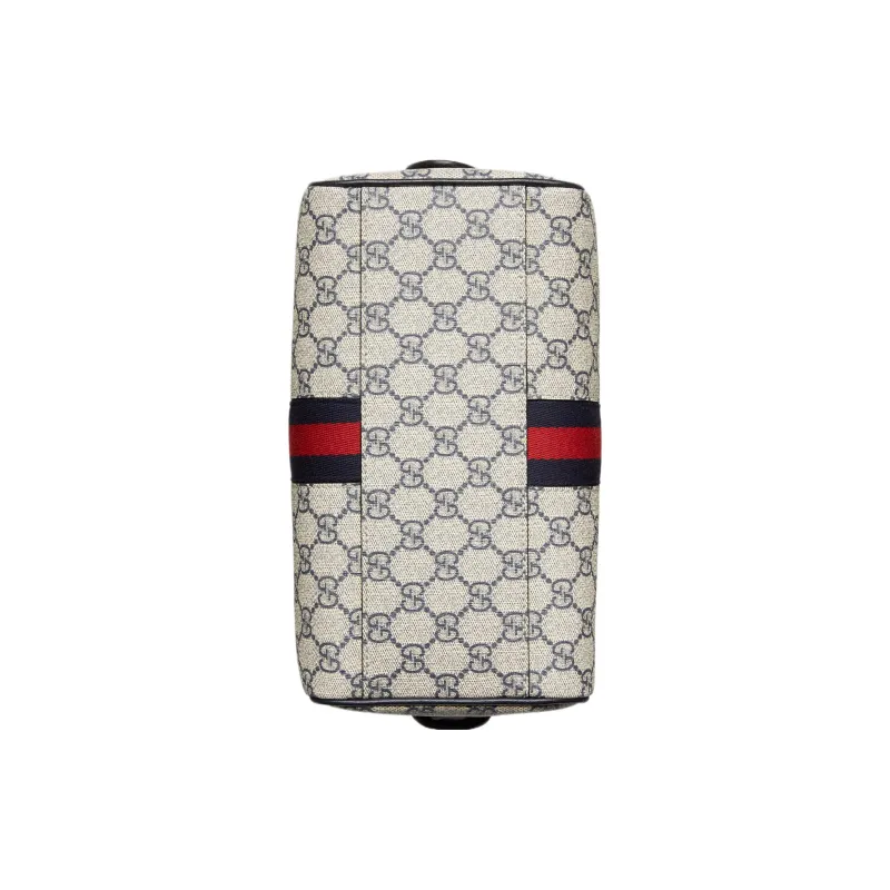 GUCCI Ophidia Canvas With Leather Binding One Shoulder Crossbody Canvas Bag, Handbag Small Size Women's Beige & Blue-6
