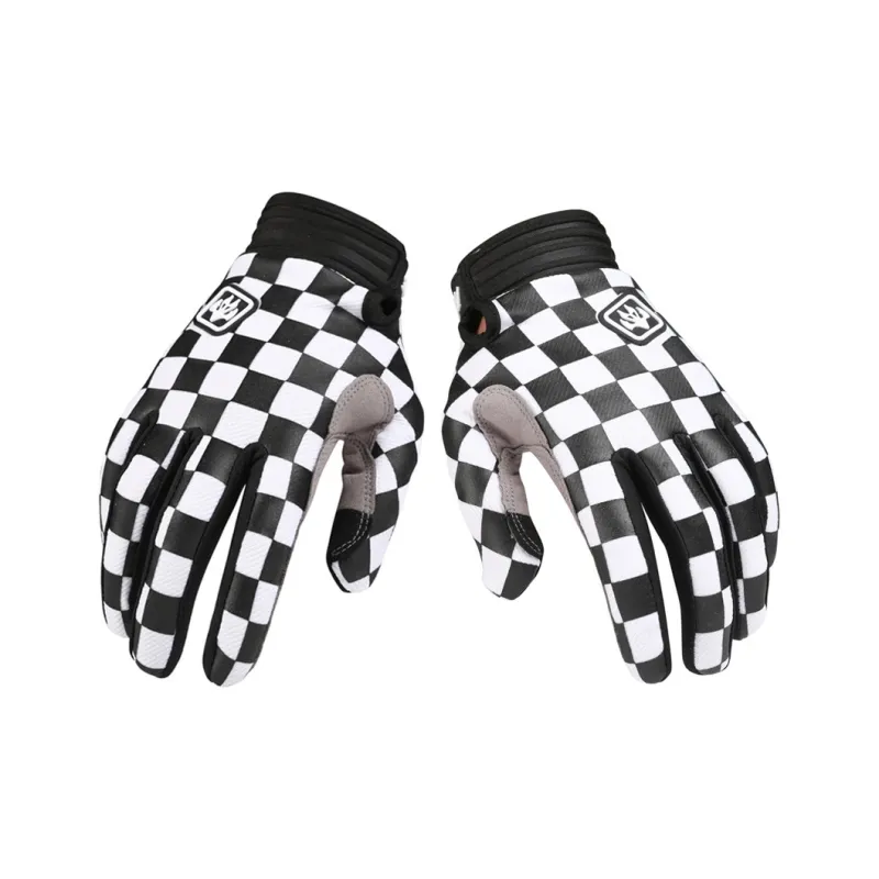 GXT Riding Equipment Cycling Glove Unisex Microfiber Fabric Black White-4