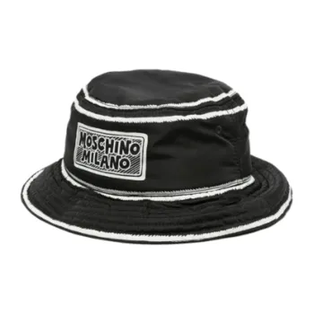 MOSCHINO Viscose Polyester Polyamide Bucket Hats Men's Black