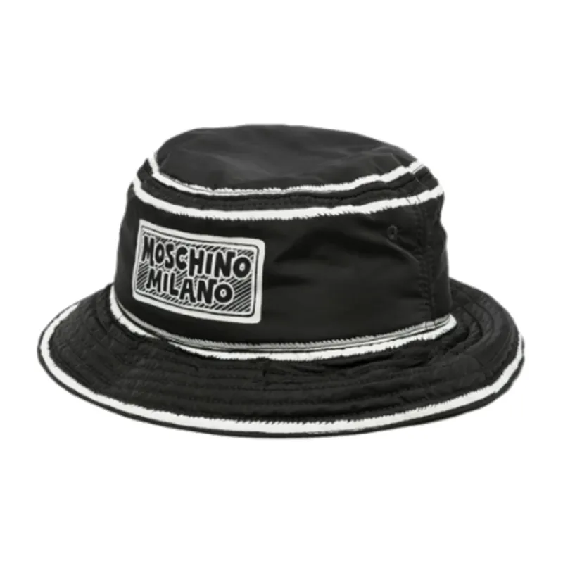MOSCHINO Viscose Polyester Polyamide Bucket Hats Men's Black-0