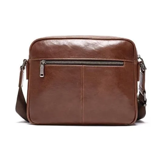 Hush Puppies Cow Leather Shoulder Bag Men's Coffee-3