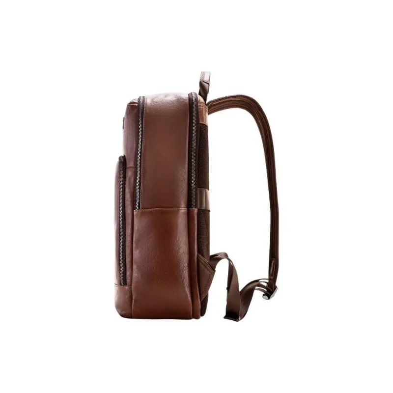 Hush Puppies Cow Leather Backpack Medium Size Men's Coffee-3