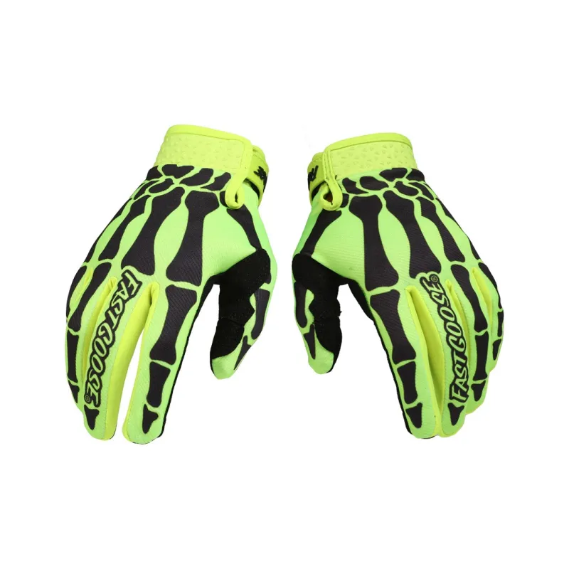 GXT Cycling Gear Cycling Glove Unisex Microfiber Fabric Black Yellow-4