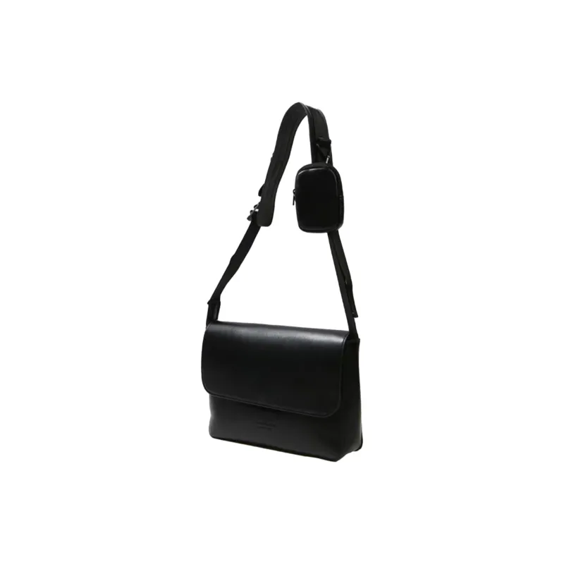 Slazenger PU Small Square Bag Shoulder Bag, Crossbody Bag Unisex Black/White-1