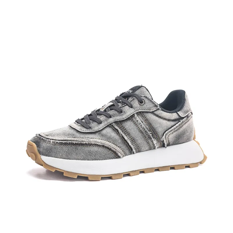 KVIV Height Increasing Wear Resistant Lightweight Breathable Slip Resistant Low Top Running Shoes Unisex Gray-1