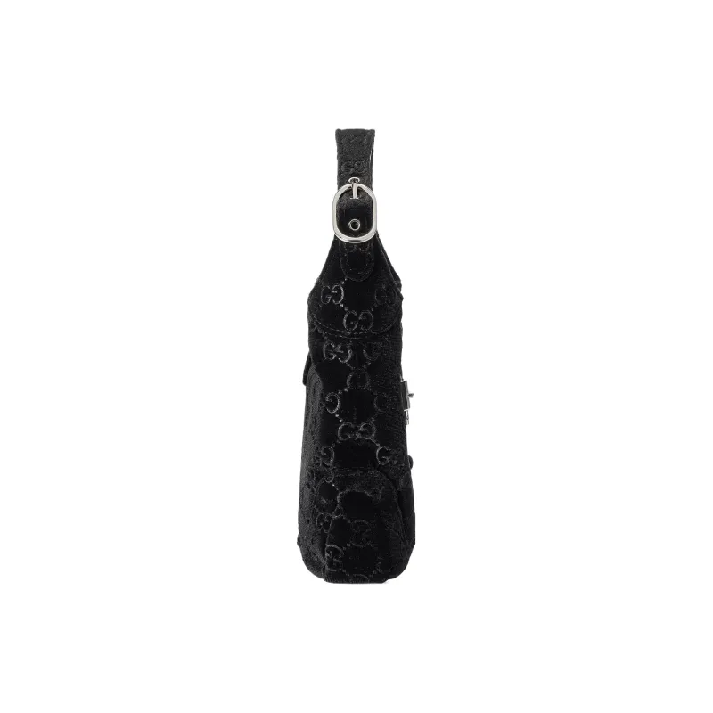 GUCCI Jackie 1961 Velvet Handbag, Shoulder Bag Women's Black-4