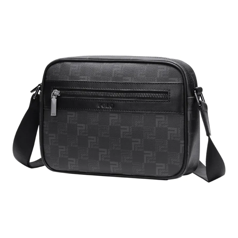POLO PVC Synthetic Leather Shoulder Bag Regular Men's Black-0