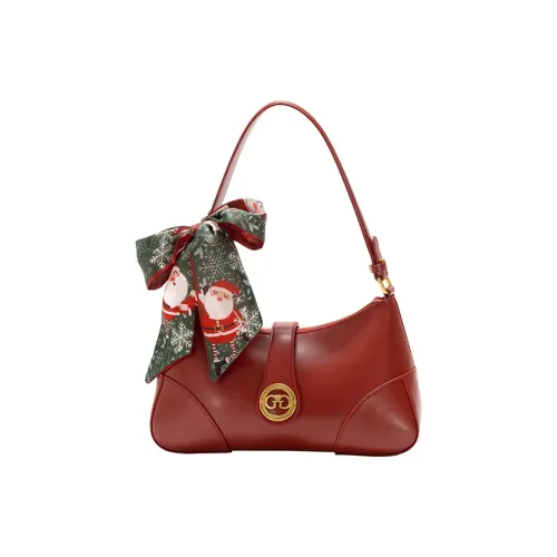 GXFMOD Shoulder Bags Red With Christmas Silk Scarf