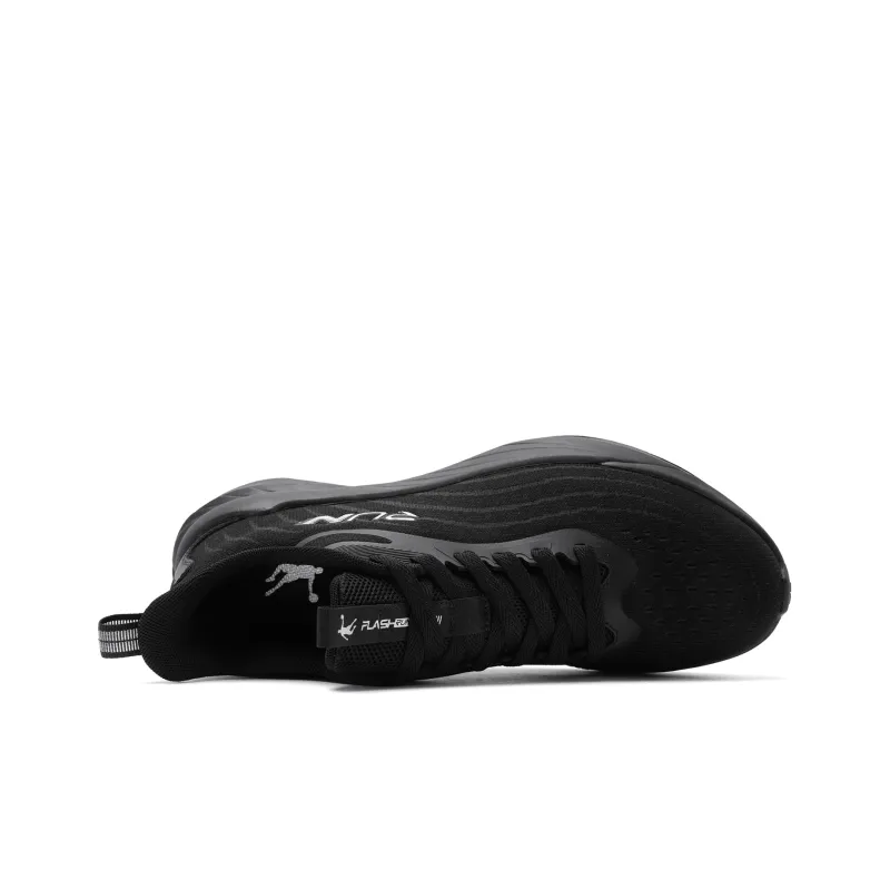 QIAODAN Cushioning Anti Slip And Wear Resistant Low Top Running Shoes Men's Black Silver-3