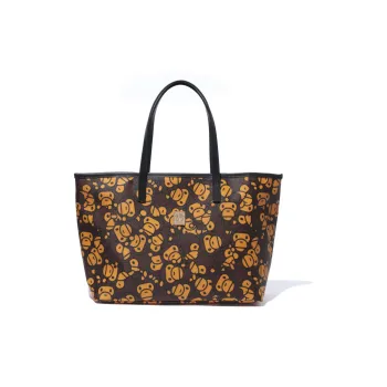 Aape PU Leather Tote Bag Shopping Bag Handbag Shoulder Bag Regular Unisex Brown