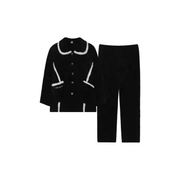 Sha Qian Pajama Set Winter Women's Black