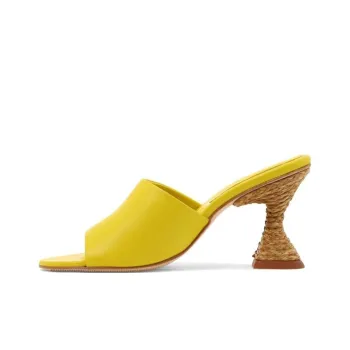 Paloma Barceló Raffia Sculpted Heels Sandals