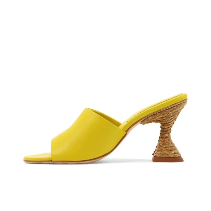Paloma Barceló Raffia Sculpted Heels Sandals-0
