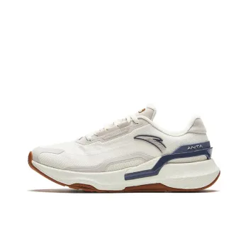 Anta Ignite Wear Resistant Slip Resistant Low Top Running Shoes Women's White Gray Blue