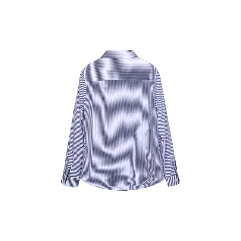 Lucybaily Shirt Women's Blue White Stripes-1