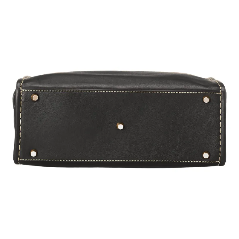 Chloe Cow Leather One Shoulder Handbags Unisex Black-2