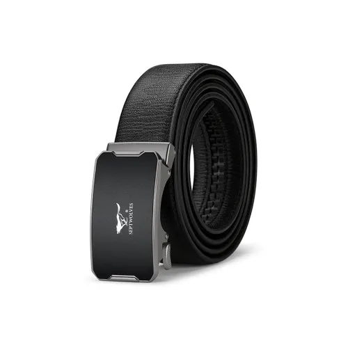 SEPTWOLVES Business Casual knitted-motif With Luxurious Feel Automatic Buckle Leather Belts Men's
