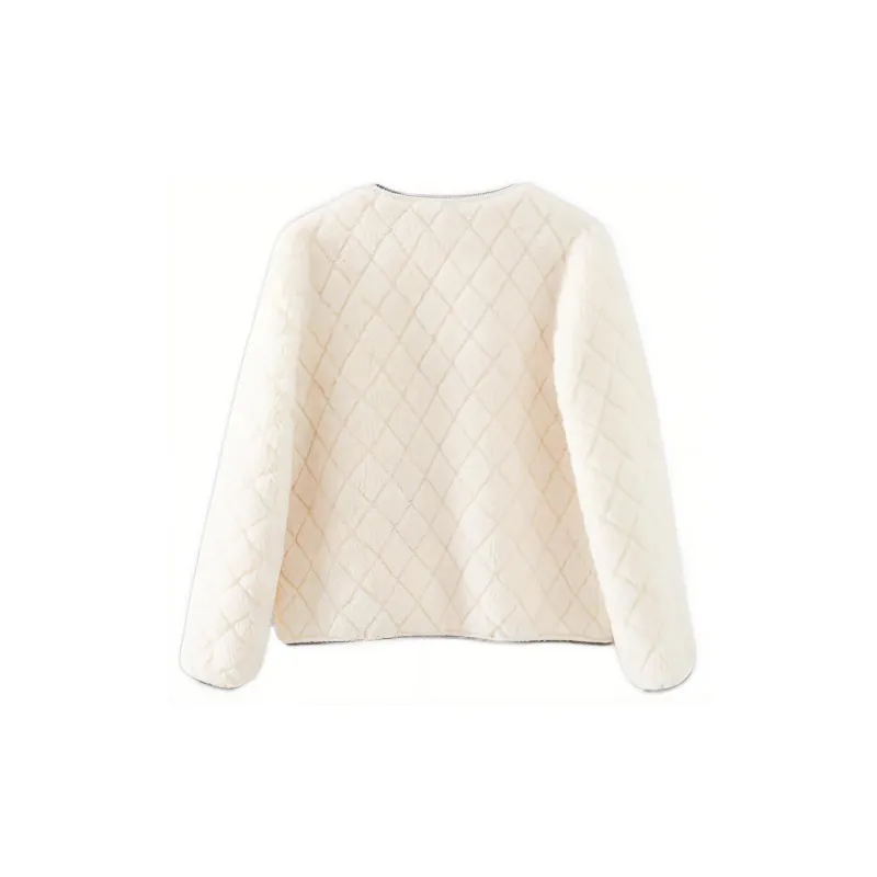 YALIDA Velvet feel Coat Women's White-1