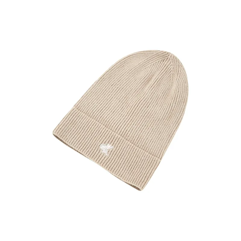 CALVIN KLEIN Nylon Wool Viscose Cashmere Beanies Men's Beige-1