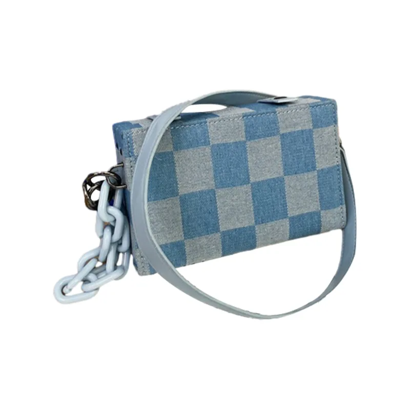 Slazenger Denim Small Square Bag Shoulder Bag Crossbody Bag Regular Unisex Dark Blue/Light Blue-5