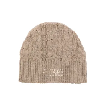 MM6 Maison Margiela Logo-print Cable-knit Beanie