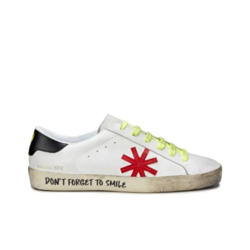 MANUEL RITZ Low-Top Skateboard Shoes Men's White-1